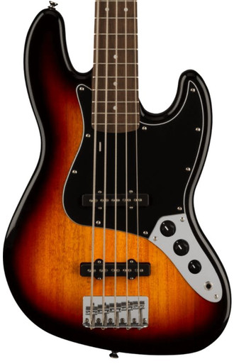 Squier Affinity Jazz Bass Guitar V in 3-Colour Sunburst with Indian Laurel Fingerboard