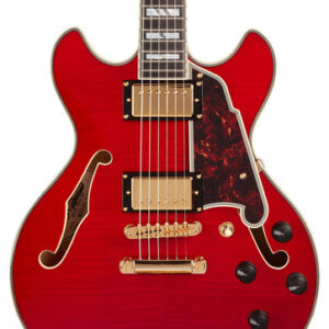 D'Angelico Excel Mini DC with StopBar Tailpiece in Trans Cherry
