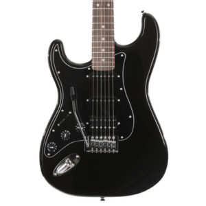 EastCoast ST2 HSS Left Handed Electric Guitar in Black Metallic Rosewood Fretboard