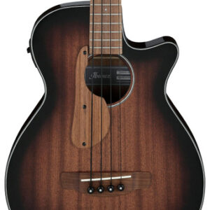 Ibanez AEGB24E-MHS Electro Acoustic Bass Guitar in Mahogany Sunburst High Gloss