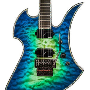 BC Rich Extreme Series Mockingbird Exotic Electric Guitar with Floyd Rose in Cyan Blue