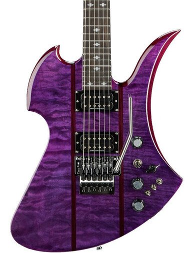 BC Rich Legacy Series Mockingbird ST Electric Guitar with Floyd Rose in Transparent Purple - Image 1