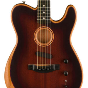 Fender American Acoustasonic Telecaster All-Mahogany Acoustic/Electric Guitar in Bourbon Burst