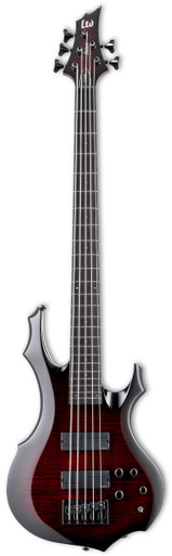 ESP LTD F-1005 Bass Guitar in See-thru Black Cherry Sunburst