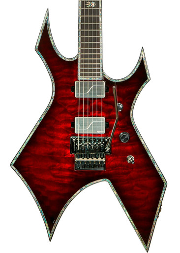 BC Rich Extreme Series Warlock Exotic Electric Guitar with Floyd Rose in Black Cherry