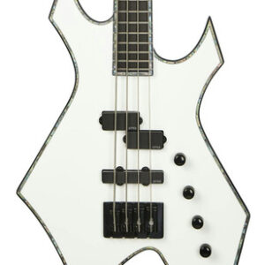 BC Rich Extreme Series Chris Kael Signature Warlock Bass Guitar in Satin White