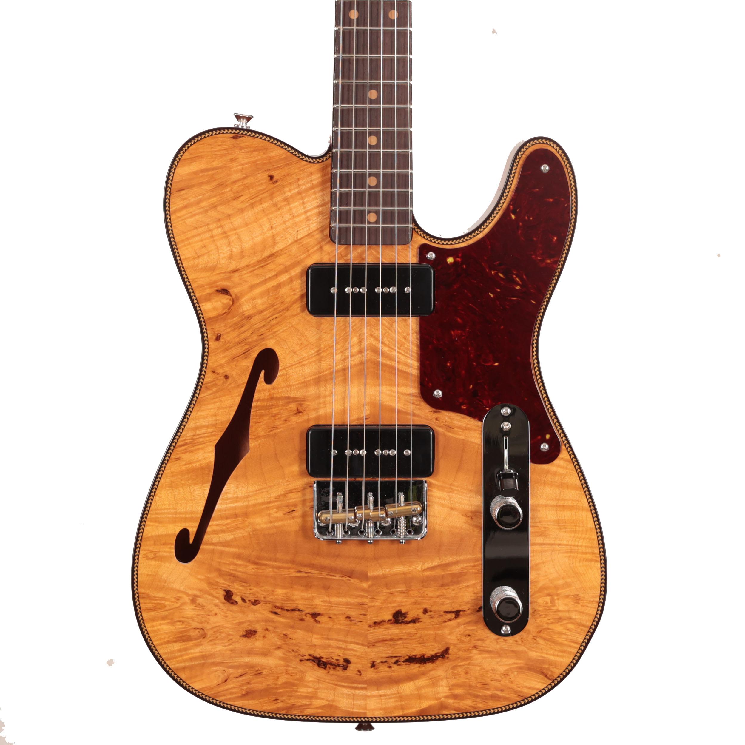 Fender Custom Shop Artisan Dual P-90 Maple Burl Telecaster Electric Guitar in Aged Natural (53585)