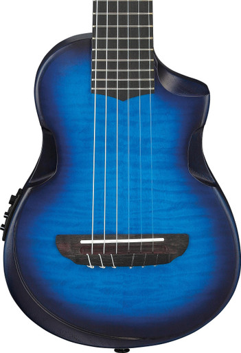 Ibanez AUP10FMNE Advanced Electro Acoustic Ukulele in Transparent Blue Sunburst Open Pore