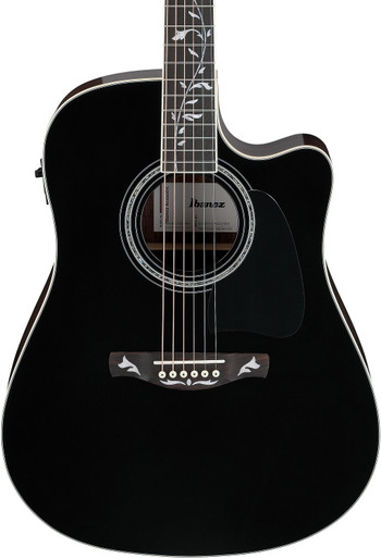 Ibanez AW391RCE-BKH AW Series Dreadnought Electro Acoustic with Black Top