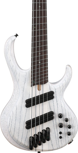 Ibanez BTB865MS-TWF BTB Series 5-String Bass Guitar in White Flat, Multiscale Fretboard