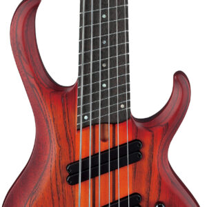 Ibanez BTB866MS-BRF BTB Series 6-String Bass Guitar in Brown Topaz Burst Flat, Multiscale Fretboard
