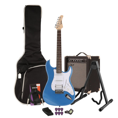 EastCoast ST2 Electric Guitar Starter Pack in Ocean Blue Metallic with 35W Amp & Accessories