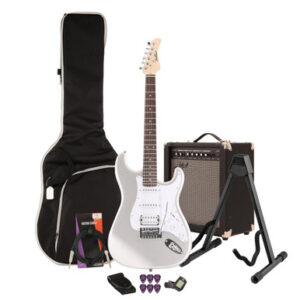 EastCoast ST2 Electric Guitar Starter Pack in Slick Silver with 35W Amp & Accessories