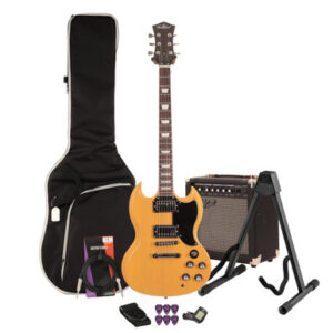 EastCoast GS61 Electric Guitar Starter Pack in TV Yellow with 15W Amp & Accessories