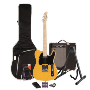 EastCoast T1 Electric Guitar Starter Pack in Butterscotch with 35W Amp & Accessories