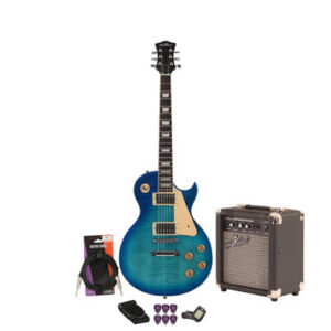 EastCoast L1 Electric Guitar Starter Pack in Blue Burst with 10W Amp & Accessories