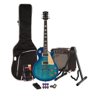 EastCoast L1 Electric Guitar Starter Pack in Blue Burst with 15W Amp & Accessories