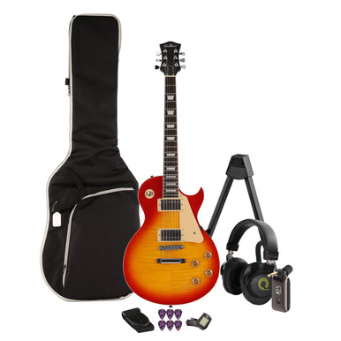 EastCoast L1 Electric Guitar Starter Pack in Cherryburst with Headphone Amp & Accessories