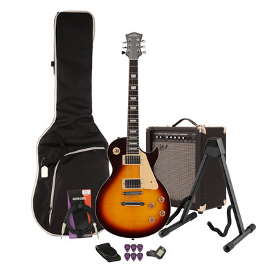 EastCoast L1 Electric Guitar Starter Pack in Vintage Sunburst with 35W Amp & Accessories