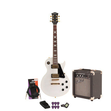 EastCoast L1 Electric Guitar Starter Pack in White 10W Amp & Accessories