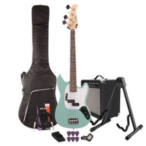 EastCoast MSB Bass Guitar Starter Pack in Daphne Blue with 25W Amp & Accessories