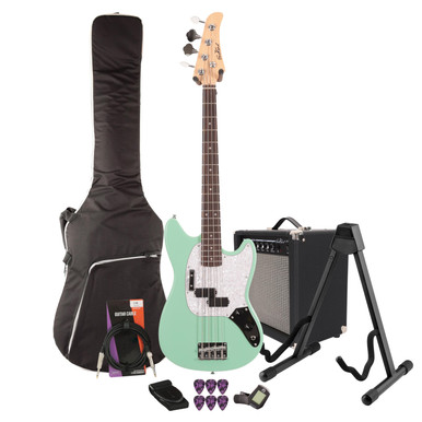EastCoast MSB Bass Guitar Starter Pack in Seafoam Green with 25W Amp & Accessories