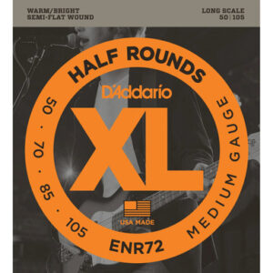 D'Addario ENR72 Nickel Half Round, Medium, 50-105, Long Scale Bass Guitar Strings