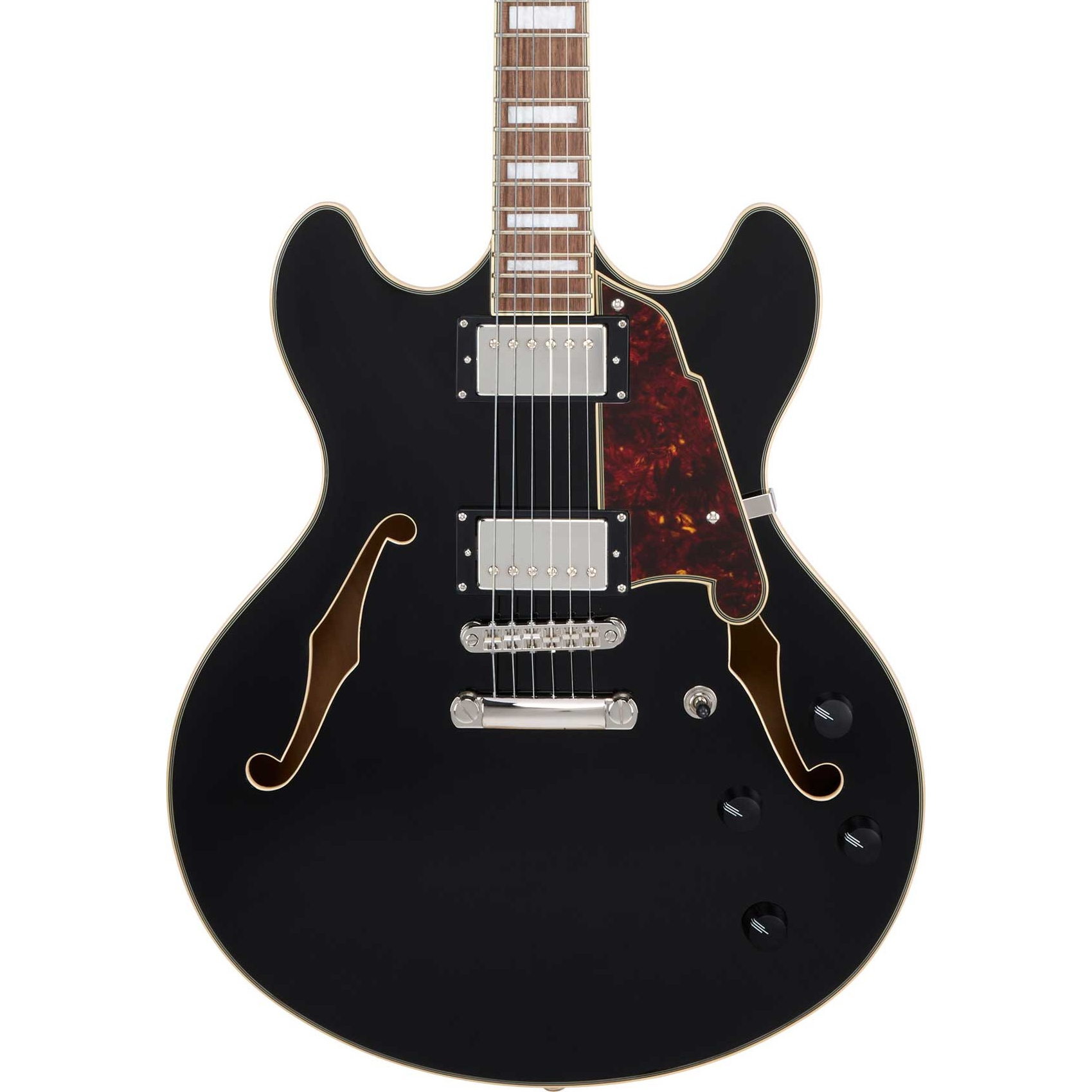 D’Angelico Premier DC Semi-Hollow Electric Guitar in Solid Black