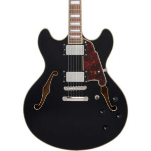 D’Angelico Premier DC Semi-Hollow Electric Guitar in Solid Black