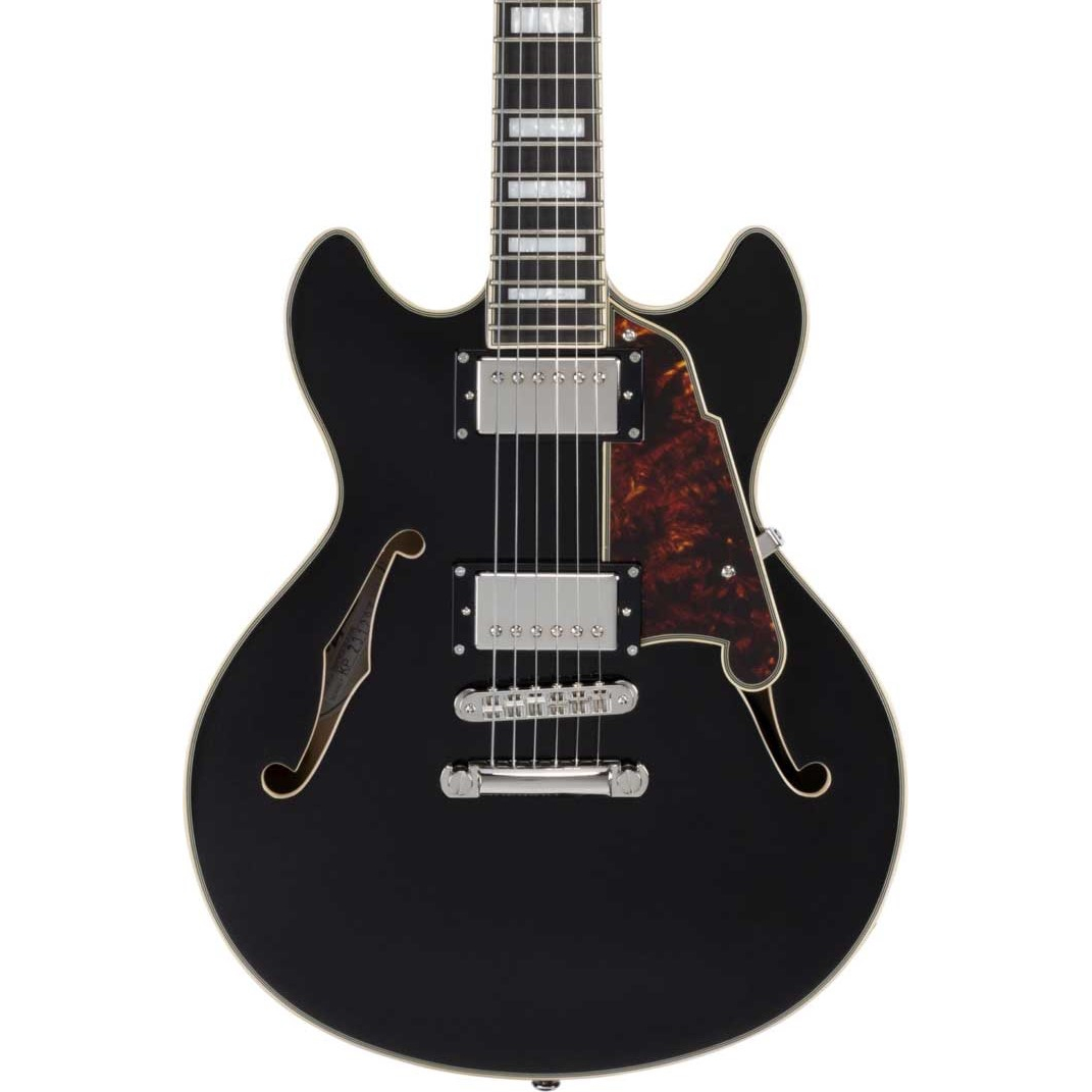 D’Angelico Premier Mini DC Semi-Hollow Electric Guitar in Solid Black