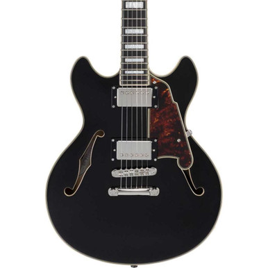 D’Angelico Premier Mini DC Semi-Hollow Electric Guitar in Solid Black