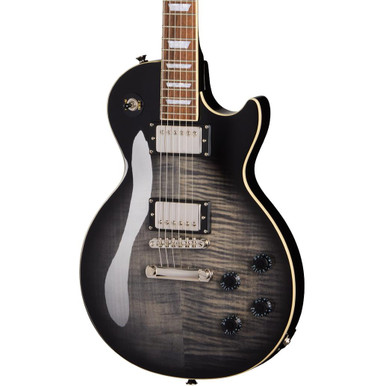 Epiphone Les Paul Tribute Plus Electric Guitar in Transparent Ebony Burst