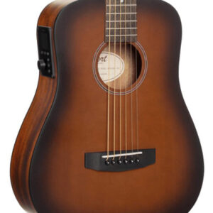 Cort Earth GO Travel Electro Acoustic Guitar In Open Pore Brown Burst