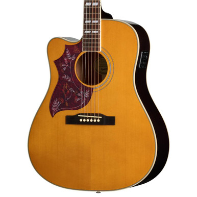 Epiphone Inspired by Gibson Hummingbird Studio EC Left Handed Electro Acoustic Guitar in Natural
