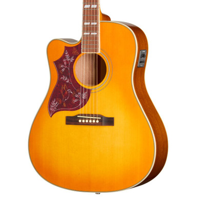 Epiphone Inspired by Gibson Hummingbird Studio EC Left Handed Electro Acoustic Guitar in Heritage Cherry Sunburst
