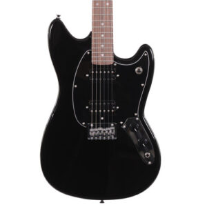 EastCoast MS1 Short Scale Electric Guitar in Black with Rosewood Fretboard
