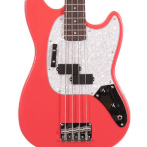 Eastcoast MSB Short Scale Bass Guitar In Fiesta Red With Rosewood Fretboard