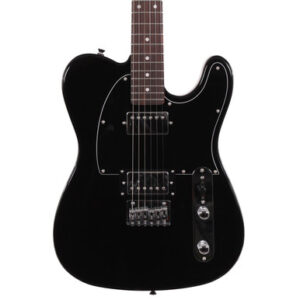 EastCoast T2 Dual Humbucker Electric Guitar in Black with Rosewood Fretboard