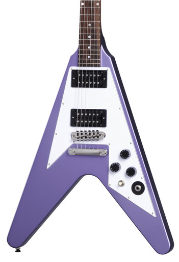 Epiphone Kirk Hammett 1979 Flying V Electric Guitar in Purple Metallic - Image 1