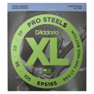D'Addario EPS165 Pro Steels Bass Guitar Strings - Custom Light, 45-105, Long Scale