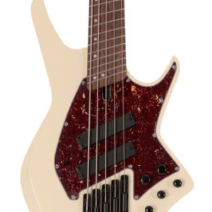 Hils NEXT HNB5 5-String Bass Guitar in Gloss Ivory with Fanned Frets
