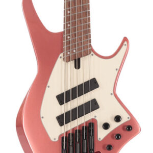 HILS NEXT HNB5 5-String Bass Guitar in Gloss Metallic Rosegold with Fanned Frets