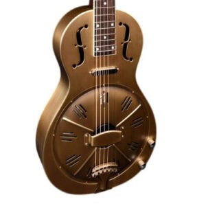 Johnson 960E Parlour Electro Acoustic Resonator Guitar in Antique Brass