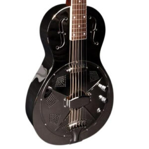 Johnson 960E Parlour Electro Acoustic Resonator Guitar in Polished Nickel