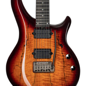 Sterling by Music Man Majesty MAJ200X Electric Guitar in Spalted Maple Blood Orange Burst