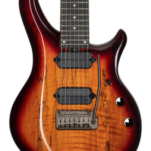Sterling by Music Man Majesty MAJ270X 7-String Electric Guitar in Spalted Maple Blood Orange Burst
