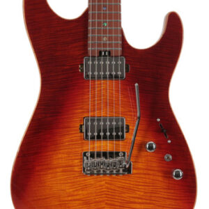 Soloking MS-1 Custom Electric Guitar with Flame Maple Top in Fire Wakesurf