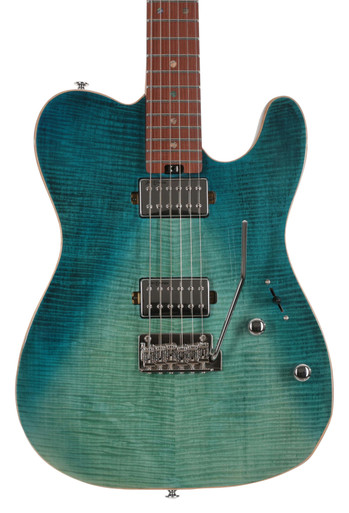 Soloking MT-1 Custom Flame Maple Top Electric Guitar in Blue Wakesurf - Image 1