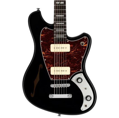 Orangewood Del Sol Baritone Semi-Hollow Electric Guitar in Pitch Black