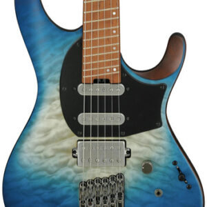 Ibanez QX54QM-BSM Q Series Headless Electric Guitar HSS in Blue Sphere Burst Matte with Slanted Frets